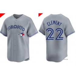 Men Toronto Blue Jays 22 Ernie Clement Gray Cool Base Stitched Baseball Jersey Men Toronto Blue Jays 22 Ernie Clement Gray Cool Base Stitched Baseball Jersey