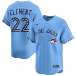 Men Toronto Blue Jays 22 Ernie Clement Light Blue Cool Base Stitched Baseball Jersey Men Toronto Blue Jays 22 Ernie Clement Light Blue Cool Base Stitched Baseball Jersey