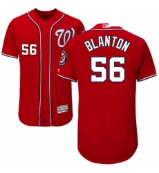 Mens Majestic Washington Nationals 56 Joe Blanton Red Flexbase Authentic Collection MLB Jersey