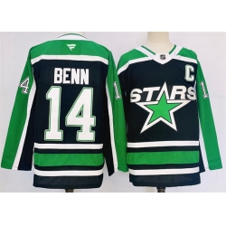 Men Dallas Stars 14 Jamie Benn Black 2024 25 Reverse Retro Stitched Jersey