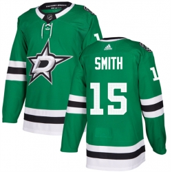 Men Dallas Stars 15 Craig Smith Green Stitched Jersey