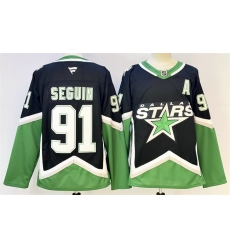 Men Dallas Stars 91 Tyler Seguin Black 2025 26 With A Patch Alternate Stitched Hockey Jersey Men Dallas Stars 91 Tyler Seguin Black 2025 26 With A Patch Alternate Stitched Hockey Jersey