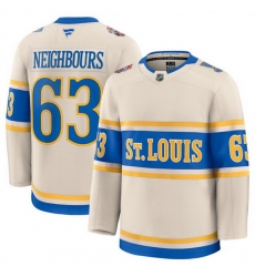 Men St  Louis Blues 63 Jake Neighbours Cream 2024 25 Winter Classic Stitched Hockey Jersey