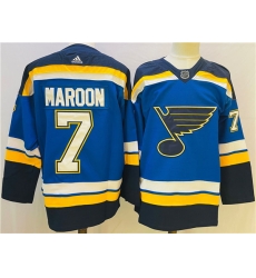 Men St  Louis Blues 7 Patrick Maroon Blue Winter Classic Stitched Jersey