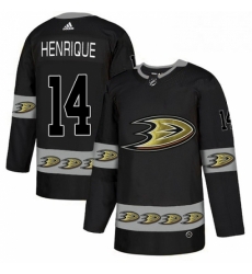 Mens Adidas Anaheim Ducks 14 Adam Henrique Premier Black Team Logo Fashion NHL Jersey 