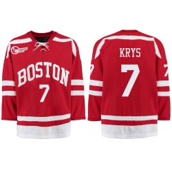 Boston University Terriers BU 7 Chad Krys Red Stitched Hockey Jersey