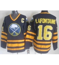 Buffalo Sabres #16 Pat Lafontaine Dark Blue Throwback CCM NHL Jerseys