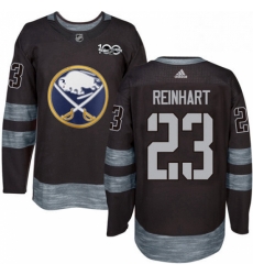 Mens Adidas Buffalo Sabres 23 Sam Reinhart Authentic Black 1917 2017 100th Anniversary NHL Jersey 