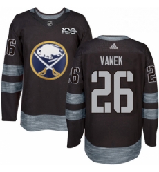 Mens Adidas Buffalo Sabres 26 Thomas Vanek Authentic Black 1917 2017 100th Anniversary NHL Jersey 