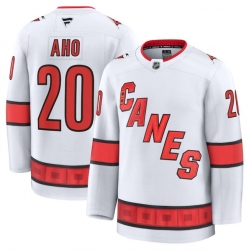 Men Carolina Hurricanes 20 Sebastian Aho White 2024 25 Away Stitched Hockey Jersey