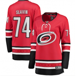 Womens Adidas Carolina Hurricanes 74 Jaccob Slavin Premier Red Home NHL Jersey