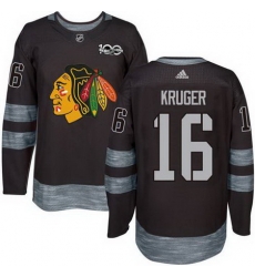 Blackhawks #16 Marcus Kruger Black 1917 2017 100th Anniversary Stitched NHL Jersey