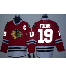 Blackhawks 19 Jonathan Toews Red Reflective Edition Reebok Jersey