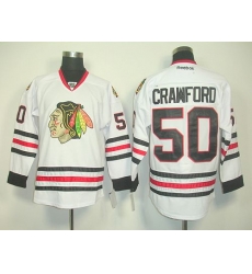 Blackhawks #50 Corey Crawford White Stitched NHL Jersey