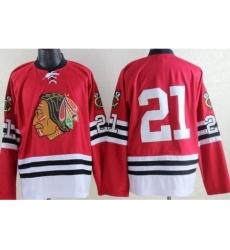 Chicago Blackhawks #21 Stan Mikita Red Mitchell And Ness 1960-61 Throwback Stitched NHL Jersey