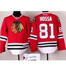 Chicago Blackhawks 81 Marian Hossa Red Signed Jerseys