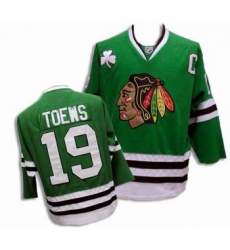 Chicago Blackhawks Edge Jonathan Toews #19 Green Jersey