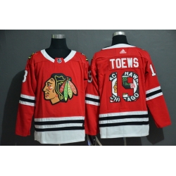 Men Chicago Blackhawks 19 Jonathan Toews Red Fashion Adidas Jersey