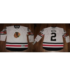 Men Chicago Blackhawks 2 Duncan Keith White Stitched Hockey Jersey