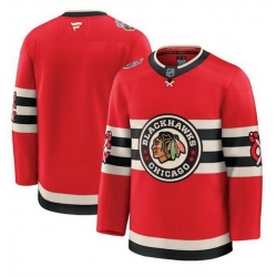 Men Chicago Blackhawks Blank Red 2024 25 Winter Classic Stitched Hockey Jersey