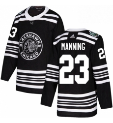 Mens Adidas Chicago Blackhawks 23 Brandon Manning Authentic Black 2019 Winter Classic NHL Jerse