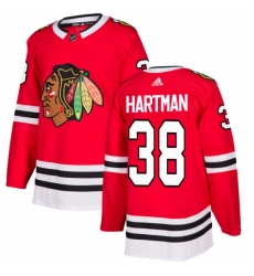 Mens Adidas Chicago Blackhawks 38 Ryan Hartman Premier Red Home NHL Jersey 