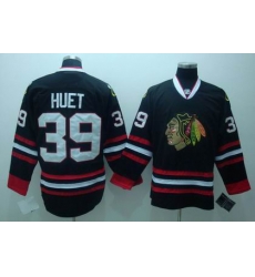 RBK Chicago Blackhawks #39 HUET jersey black