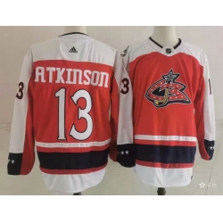 Men Columbus Blue Jackets 13 Cam Atkinson Orange 2021 Retro Stitched NHL Jersey