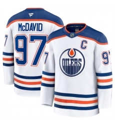 Men Edmonton Oilers Active Player Custom White 2024 25 Away Stitched Hockey Jersey