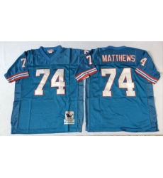 Oilers 74 Bruce Matthews Blue Throwback Jersey