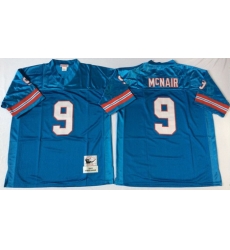 Oilers 9 Steve McNair Blue Throwback Jersey