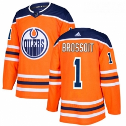 Youth Adidas Edmonton Oilers 1 Laurent Brossoit Authentic Orange Home NHL Jersey 