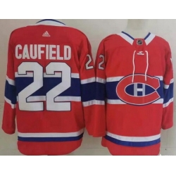 Men Montreal Canadiens 22 Cole Caufield Red Stitched NHL Jersey