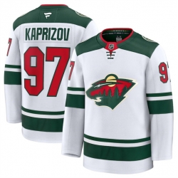 Men Minnesota Wild 97 Kirill Kaprizov White 2024 25 Away Stitched Hockey Jersey