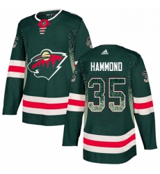 Mens Adidas Minnesota Wild 35 Andrew Hammond Authentic Green Drift Fashion NHL Jersey 