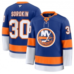 Men New York Islanders 30 Ilya Sorokin Royal 2024 25 Home Stitched Hockey Jersey