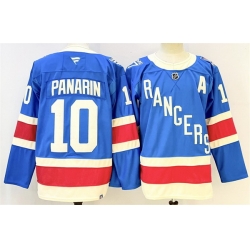 Men New York Rangers 10 Artemi Panarin Blue 2025 With A Patch Stitched Hockey Jersey Men New York Rangers 10 Artemi Panarin Blue 2025 With A Patch Stitched Hockey Jersey