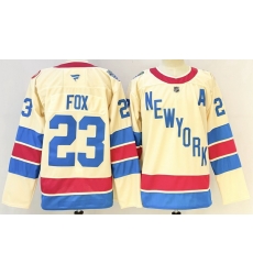 Men New York Rangers 23 Adam Fox Beige 2025 26 Winter Classic With A Patch Stitched Hockey