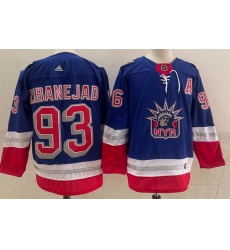 Men New York Rangers 93 Mika Zibanejad Light Blue 2021 Retro Stitched NHL Jersey