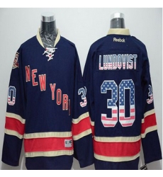 Rangers #30 Henrik Lundqvist Navy Blue USA Flag Fashion Stitched NHL Jersey