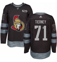 Mens Adidas Ottawa Senators 71 Chris Tierney Authentic Black 1917 2017 100th Anniversary NHL Jersey 