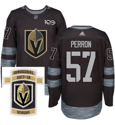 Adidas Golden Knights #57 David Perron Black 1917 2017 100th Anniversary Stitched NHL Inaugural Season Patch Jersey