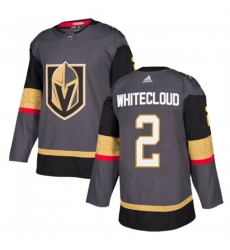 Men Vegas Golden Knights 2 Zach Whitecloud Gray Stitched Jersey