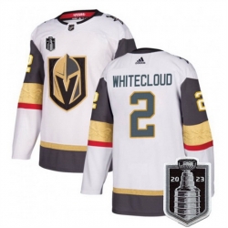 Men Vegas Golden Knights 2 Zach Whitecloud White 2023 Stanley Cup Final Stitched Jersey