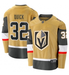 Men Vegas Golden Knights 32 Jonathan Quick  Gold Home Jersey