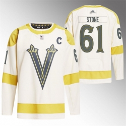 Men Vegas Golden Knights 61 Mark Stone Cream 2024 Winter Classic Breakaway Stitched Jersey