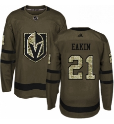 Mens Adidas Vegas Golden Knights 21 Cody Eakin Authentic Green Salute to Service NHL Jersey 