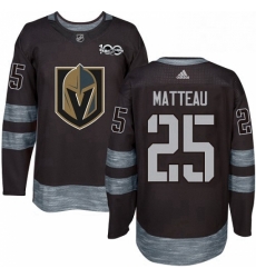 Mens Adidas Vegas Golden Knights 25 Stefan Matteau Authentic Black 1917 2017 100th Anniversary NHL Jersey 