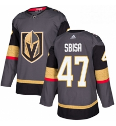 Mens Adidas Vegas Golden Knights 47 Luca Sbisa Premier Gray Home NHL Jersey 