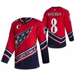 Men Men Washington Capitals 8 Alexander Ovechkin 2021 Reverse Retro Jersey